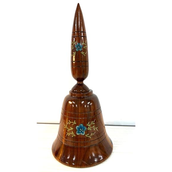 Unique Solid Wooden Hand Painted Custom Made Musical Bell Made in USA Dark - Picture 1 of 7